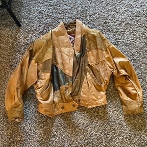 Tan leather jacket